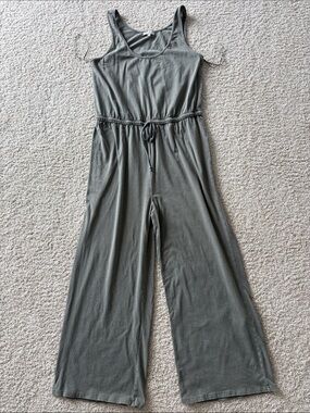 Z Supply Sleeveless Wide-Leg Jumpsuit in Olive
